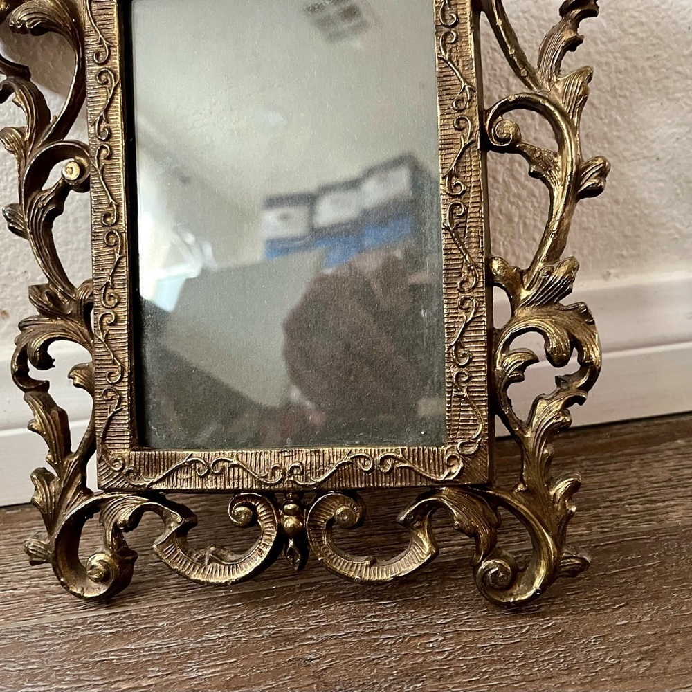 Vintage Rococ Style Brass Picture Frame 8/12 Inch - Picture 10 of 11